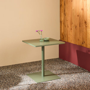 Table de jardin bistrot carré acier 2 places 70 cm intérieur/extérieur  OREA