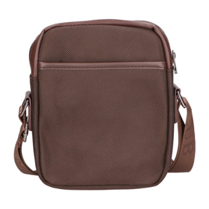 Borsa a tracolla uomo - Modello False - Pelle PU e Tessuto - 18.0 x 21.0 x 4.0 cm