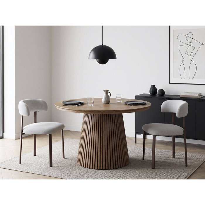 Lot de 2 chaises de salle à manger imitation bois "Aurea" - Gris clair