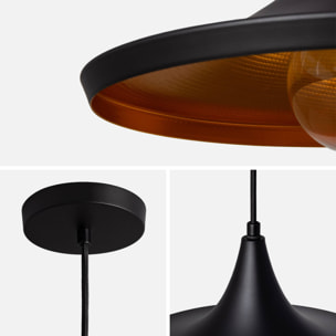 Suspension intérieur métal noir et or Ø 35cm Margot