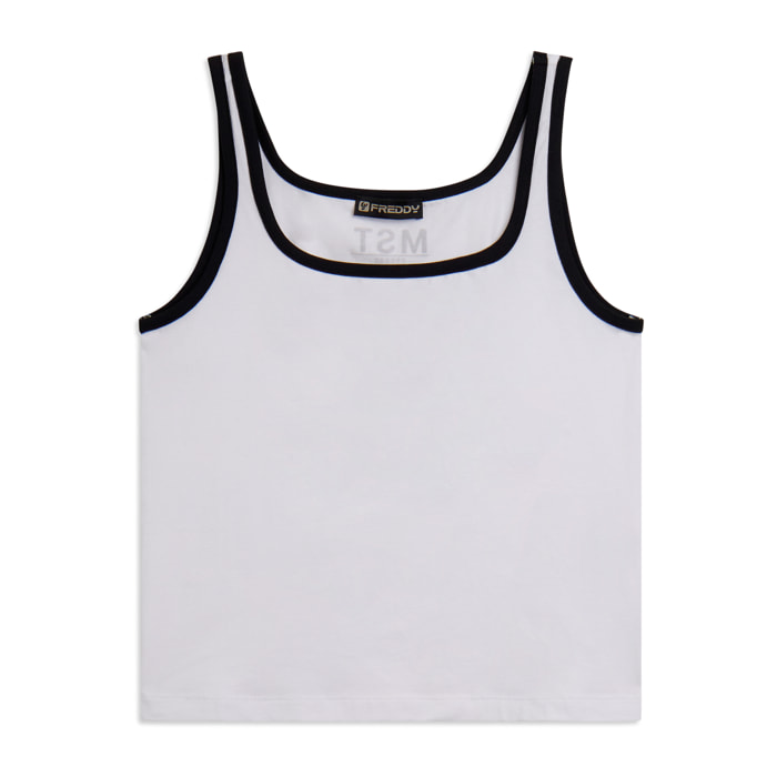 Canotta slim con bordi a contrasto