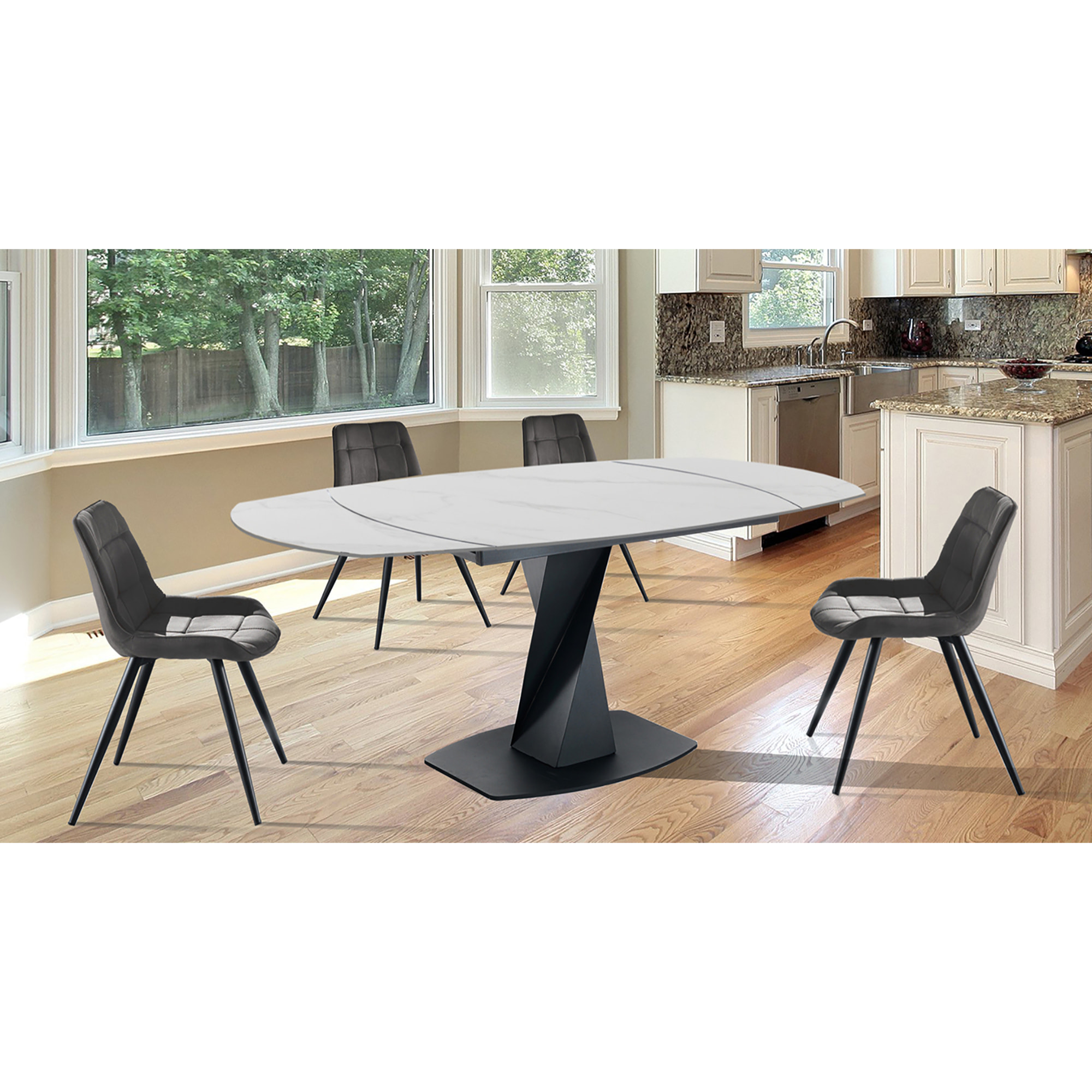 ORESTELUCHETTA Tavolo allungabile DYKE WHITE MARBLE