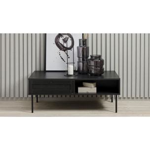 Meuble tv bois et cannage manarola 110x42cm