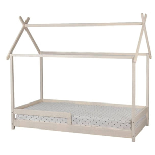 Cama infantil cabaña 200x90cm con plataforma color blanco - Well home Kids