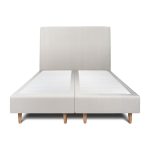 Lit avec tête de lit tapissée velours et sommier tapissier Ep20