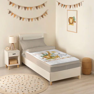 Naturals - Saco Nórdico Estampado - Infantil - Sin relleno - Incluye 1 Funda de Almohada - 100% Algodón - Safari