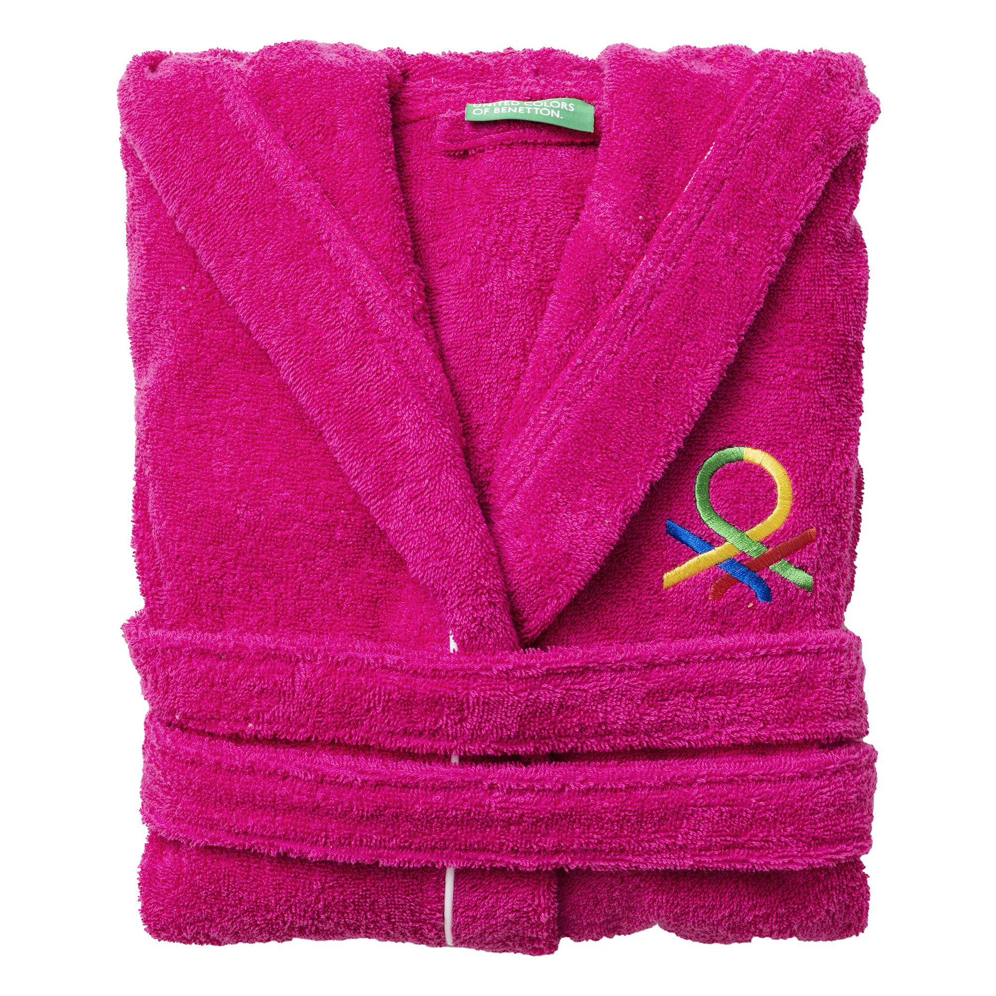 Albornoz de niños 380gsm 100% algodón rosa benetton kids