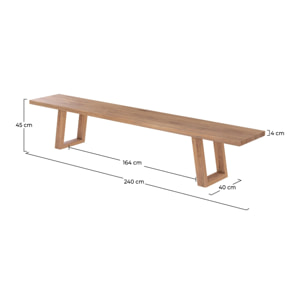 Banc en bois de teck recyclé 240 cm - Marie