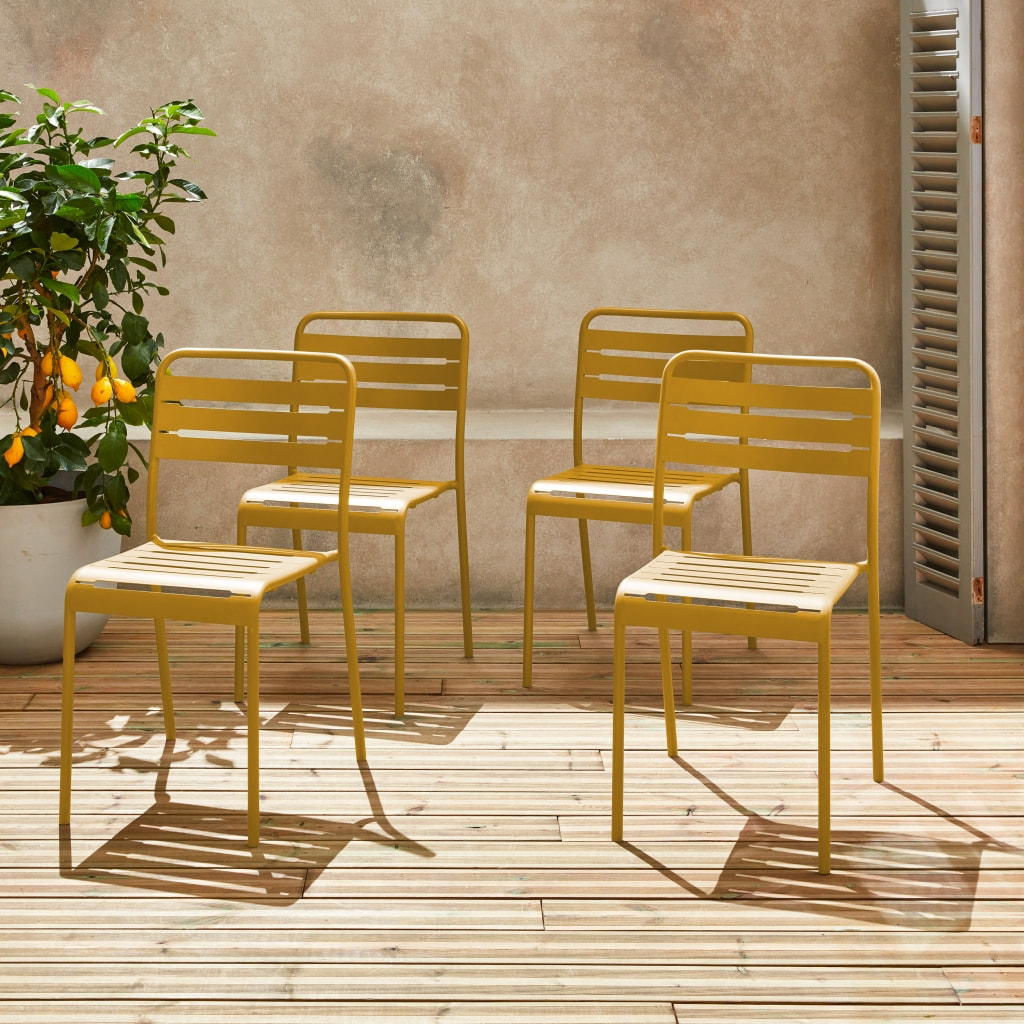 Chaise de jardin acier (lot de 4) AMÉLIA