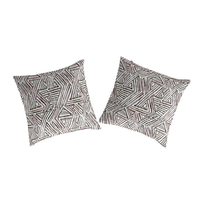 2 Fundas de almohada PAMIU 65x65 cm marrón - 100% algodón -