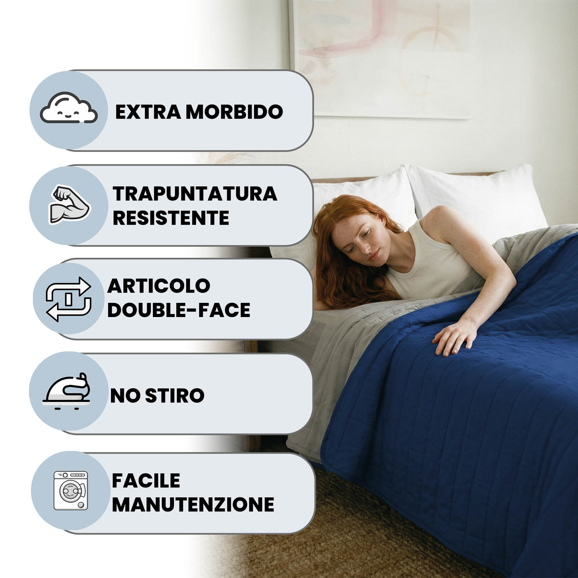 TRAPUNTINO ESTIVO ELEGANT MATRIMONIALE, BICOLORE