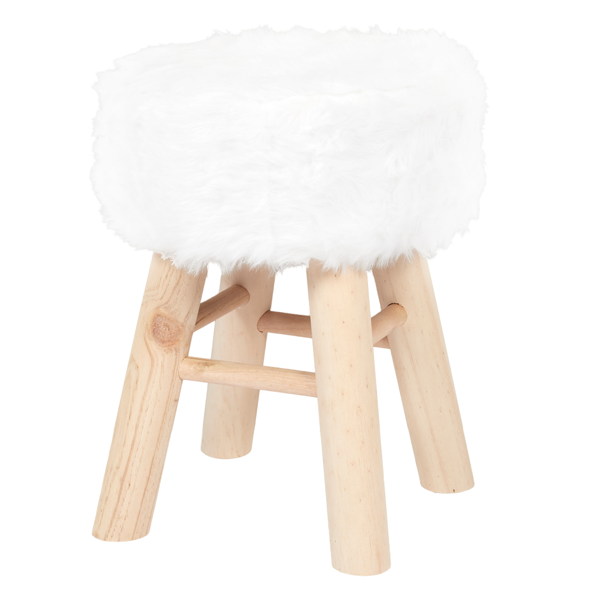 Tabouret Imitation Fourrure - Lot De 4