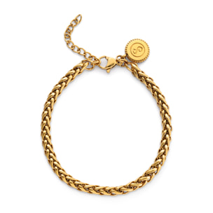 Bracciale Fine Disco Acciao Placcato Oro