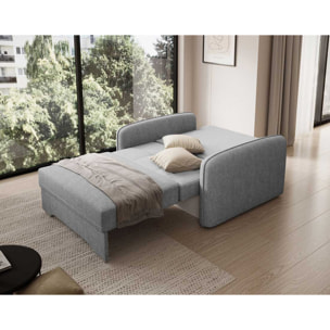 Michelle - fauteuil convertible avec coffre en velours - Gris clair