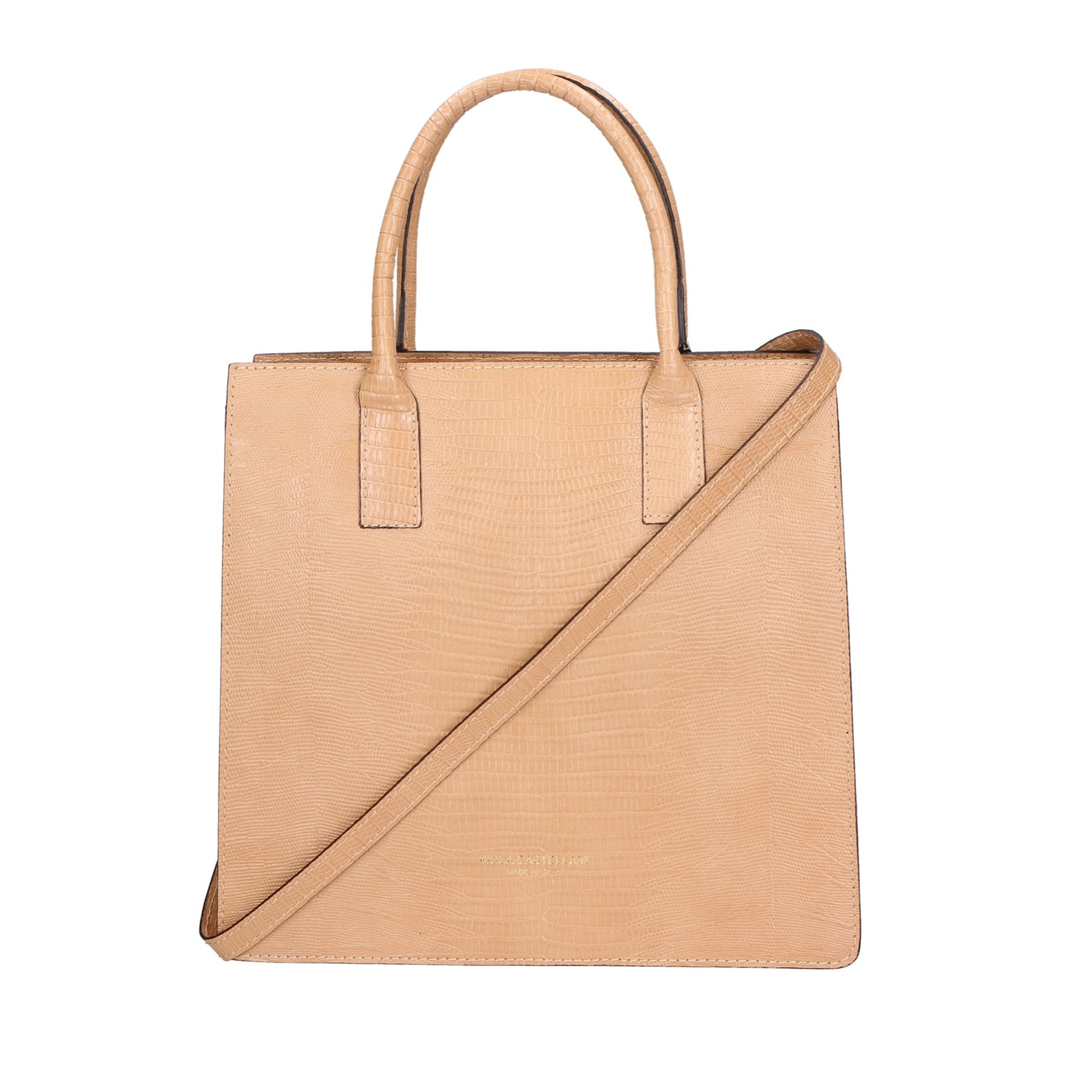 Borsa a mano da donna - Modello Giulia - Vera pelle effetto cocco - 30.0 x 28.0 x 10.0 cm