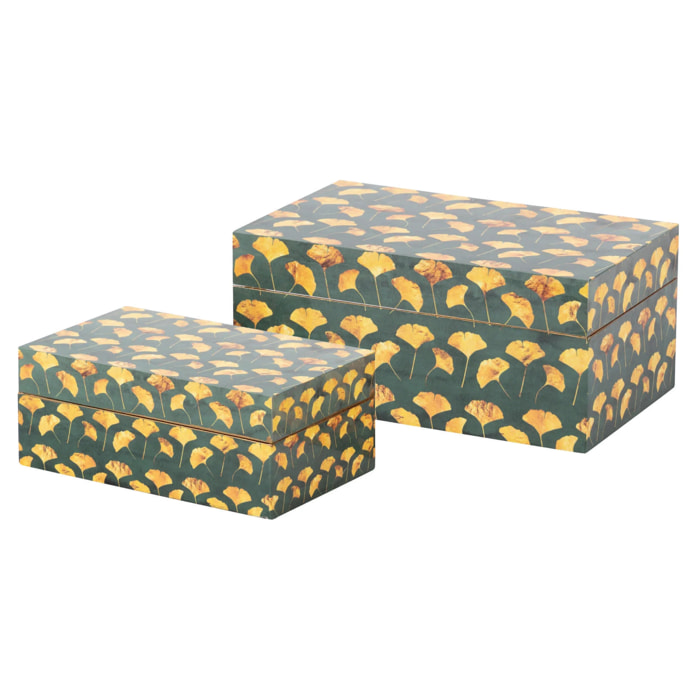 Set 2 Cajas Floral 25x15x11/20x12x8 Cm