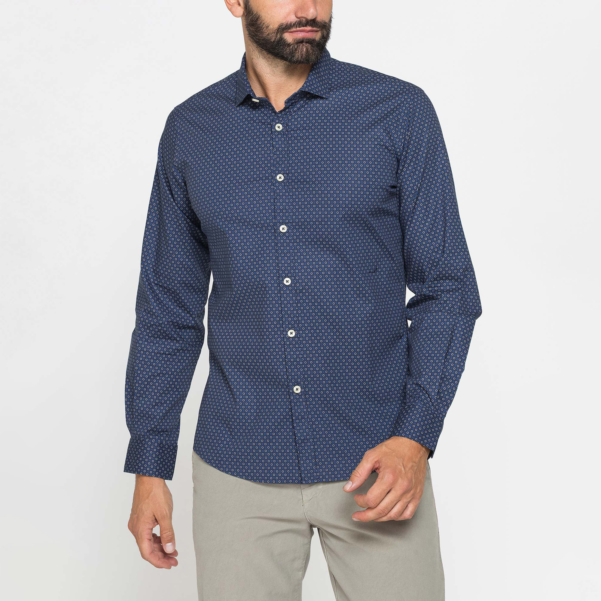 CAMICIA SLIM FIT IN POPELINE STRETCH