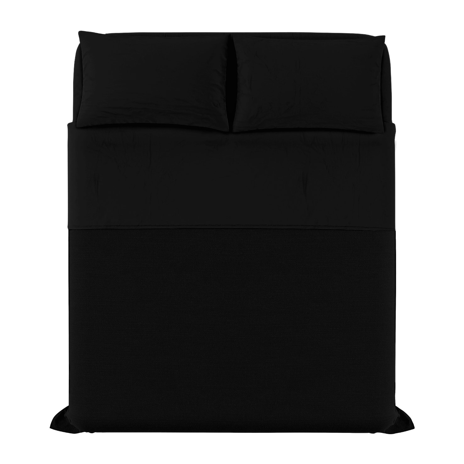 COMPLETO LETTO MAX COLOR, 100% Cotone, Made in Italy - NERO