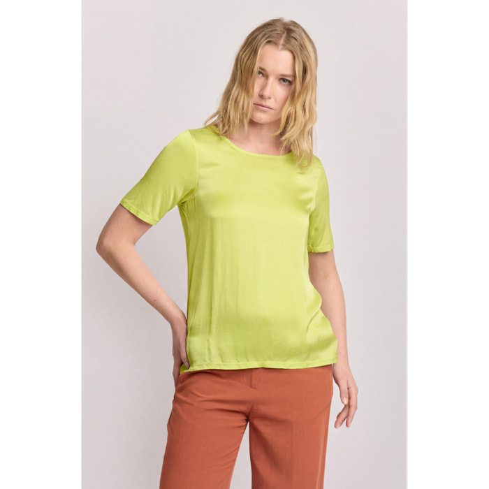 Kocca - T-shirt minimal in viscosa Donna, Tinta unita, Girocollo