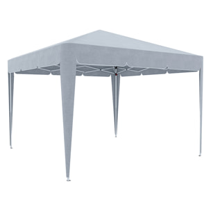 Gazebo Pieghevole Idrorepellente 3 x 3 M Da Giardino 4 Sacche Per Pesi Sacca Trasporto Chiusura Fisarmonica Copertura 160 gr/m² (Grigio)