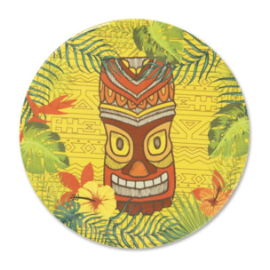 Set de 6 Assiettes à Pizza Excelsa – Tiki, Porcelaine Multicolore