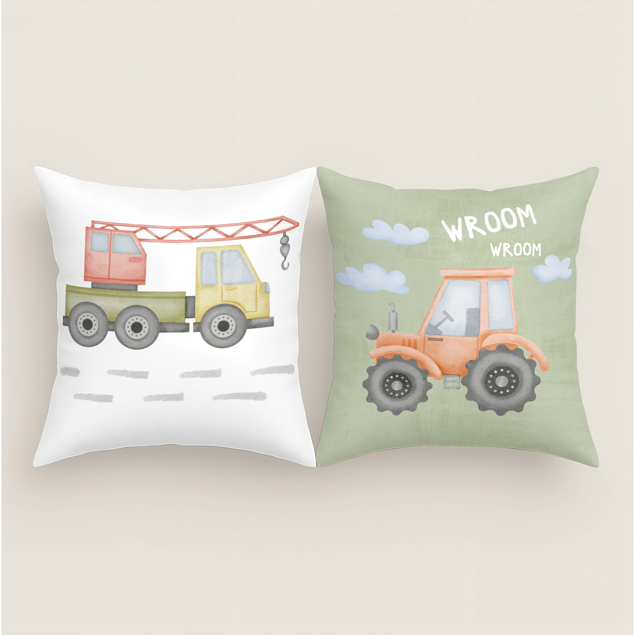 Cool Kids - Funda de Cojín Estampado - Con Cremallera - Sin relleno - 100% Algodón - Road