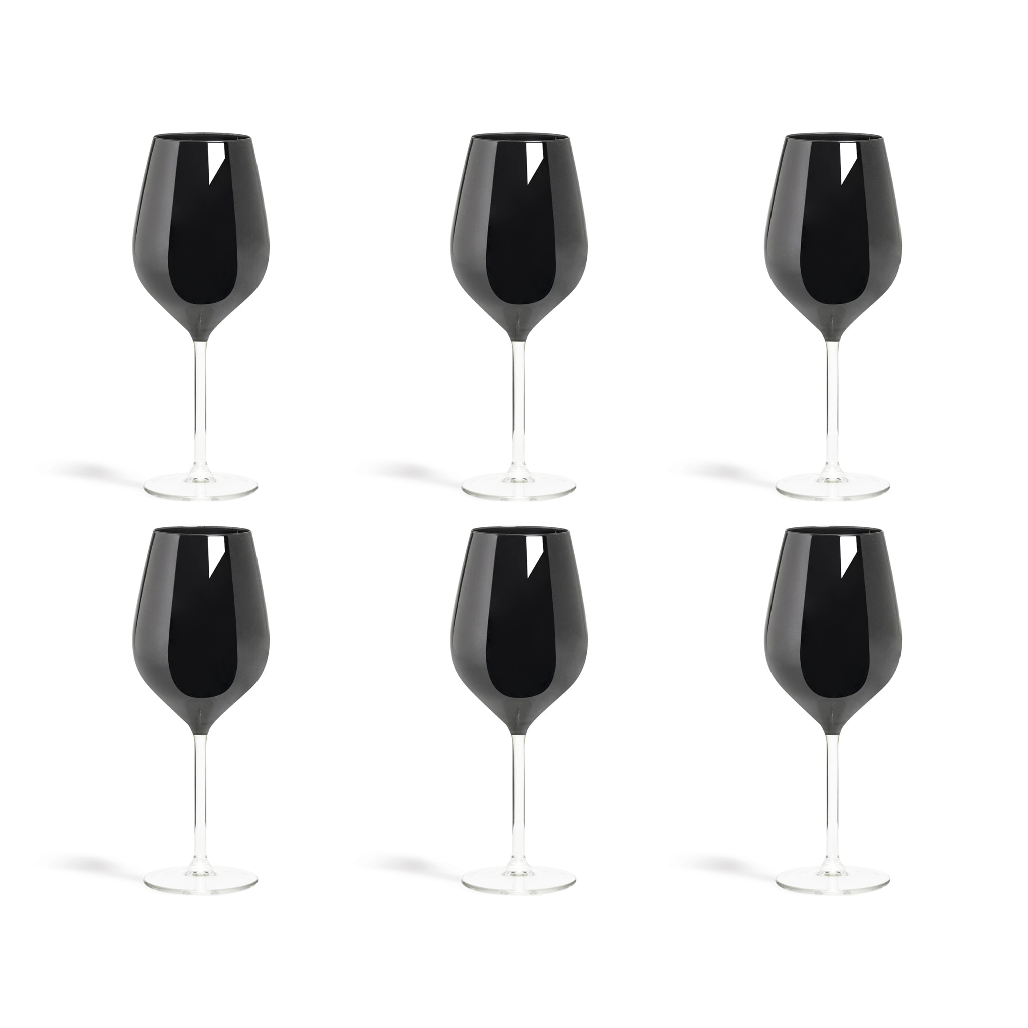 Set 6 Calici Excelsa – Color Wine, Vetro Nero 50 cl