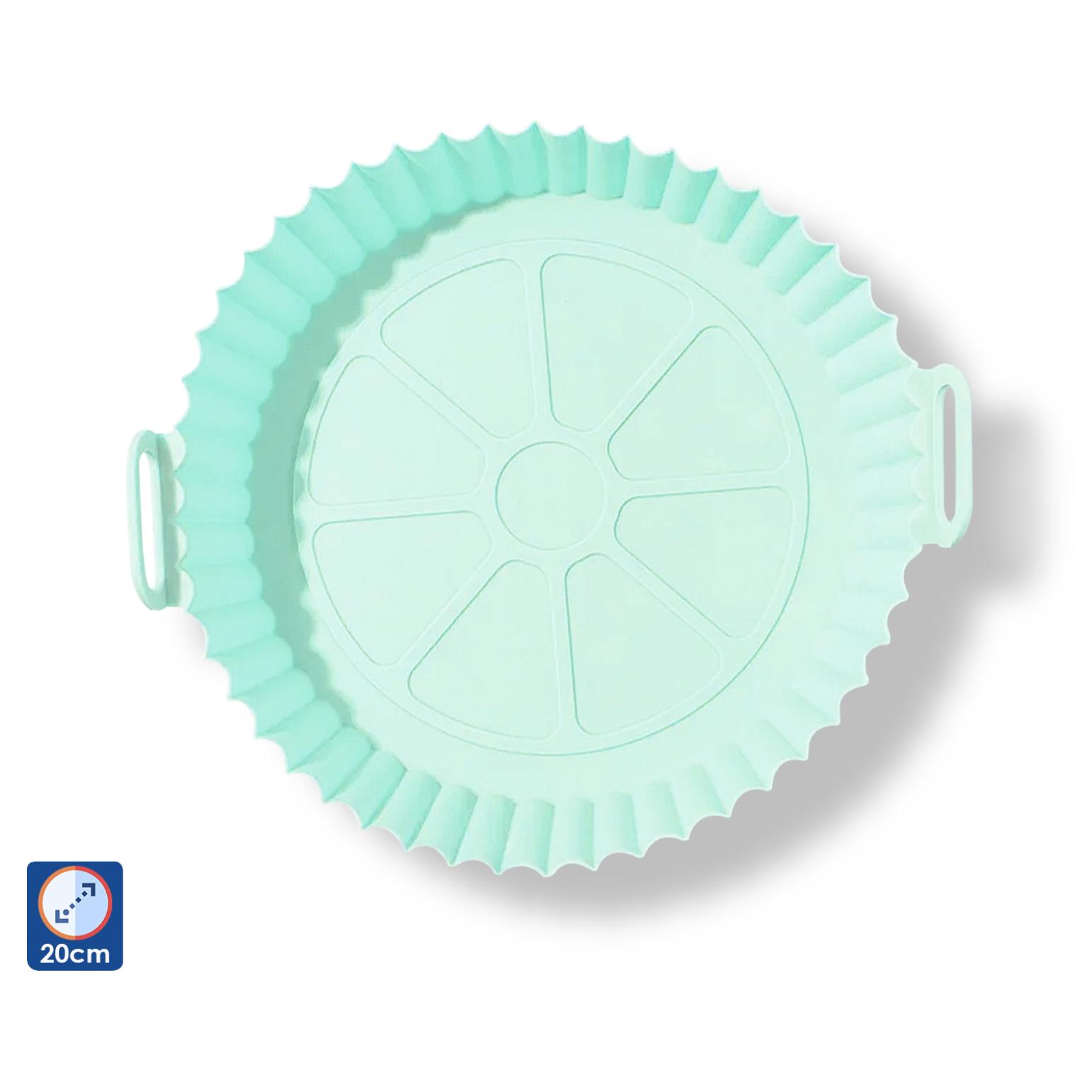 Stampo in silicone con speciali manici per friggitrice ad aria. 20x17x5 cm. Commestibile.