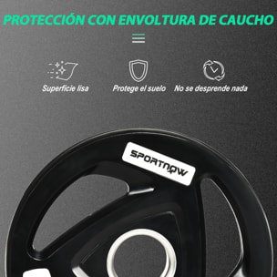 Juego de 2 Discos de Pesas Olímpicas de Hierro Fundido 5 kg Placas de Pesas Recubierta de Goma con Barra Tri-Grip y Orificio de 5 cm para Fitness en Gimnasio Casa Ø24x3,5 cm Negro