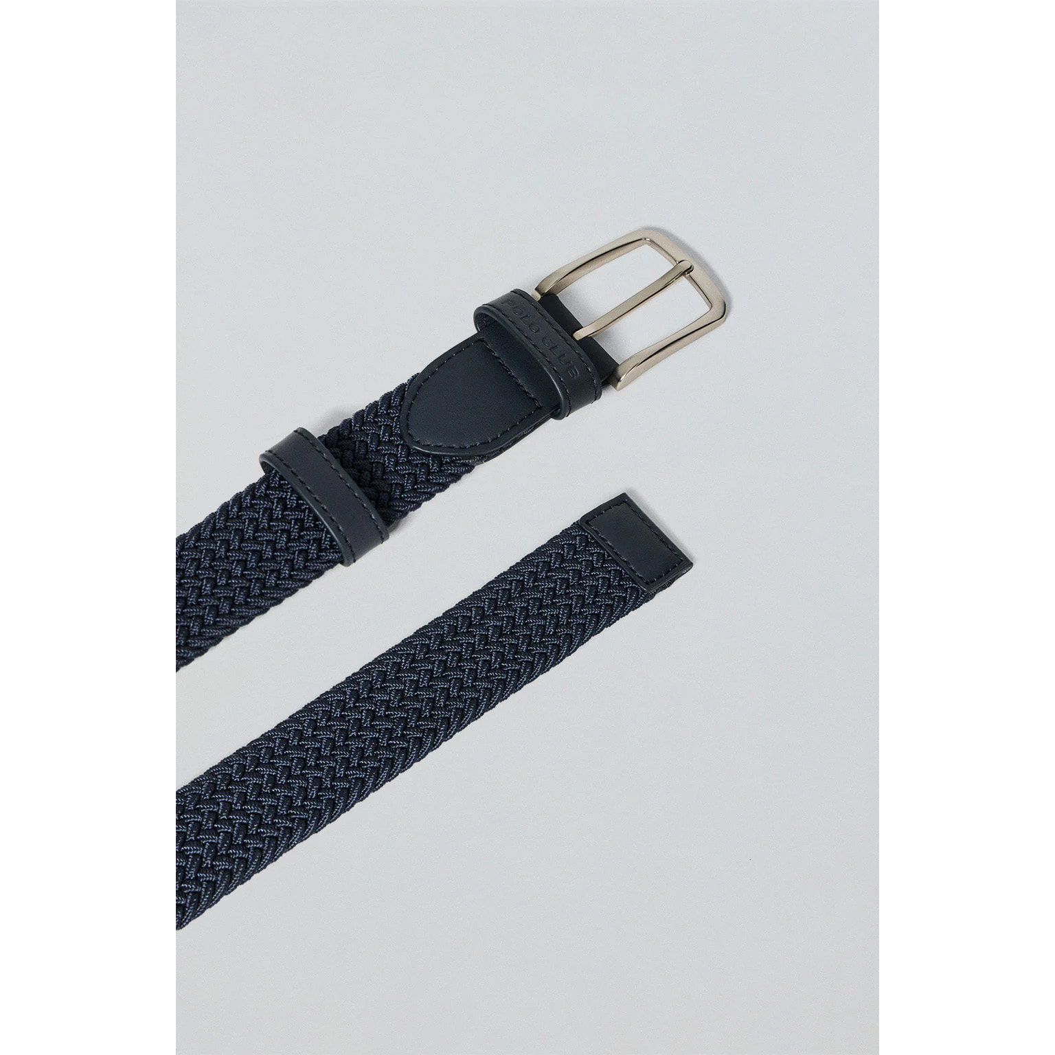 Cintura intrecciata blu marino Baal con dettagli Polo Club