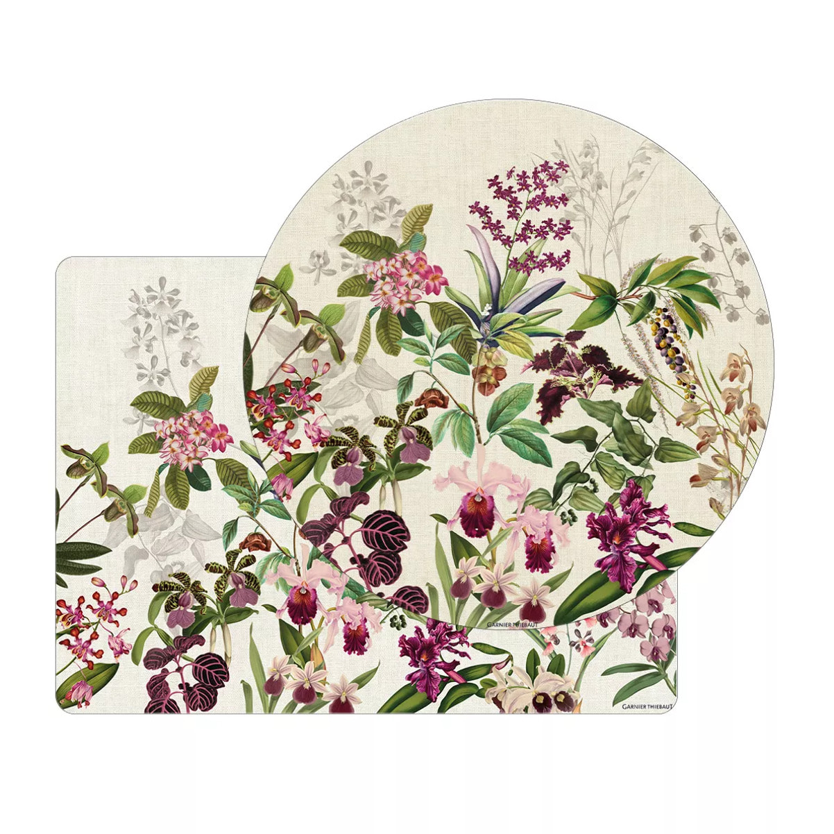 Set vinyle 860 g/m² imprimé beige violet Parfum d'orchidee grege