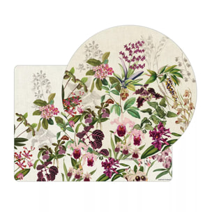 Set vinyle 860 g/m² imprimé beige violet Parfum d'orchidee grege