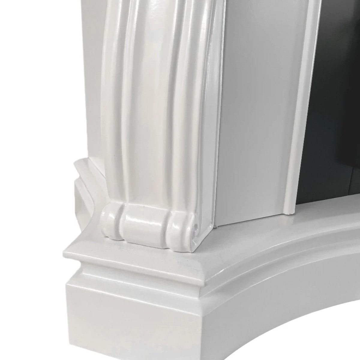 Parigi - Camino Elettrico da Terra 123x100x39 cm in Legno MDF Bianco