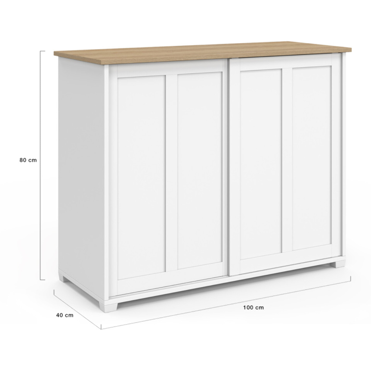 Buffet Jamy 2 portes blanc 100cm