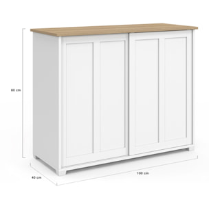 Buffet Jamy 2 portes blanc 100cm
