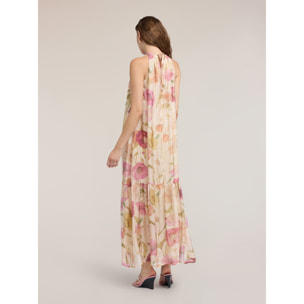 Motivi - Maxi dress in chiffon con stampa - Beige