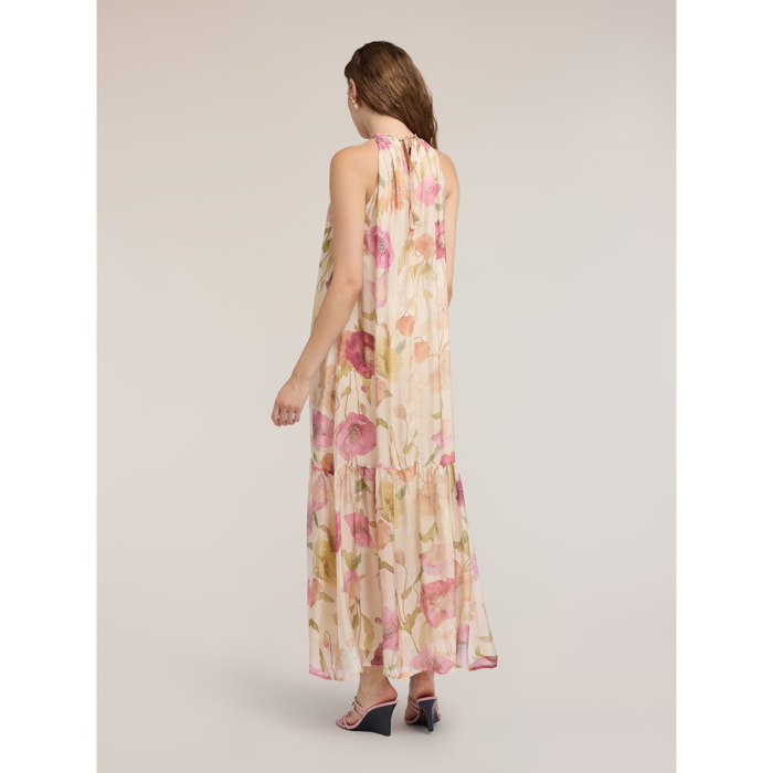 Motivi - Maxi dress in chiffon con stampa - Beige