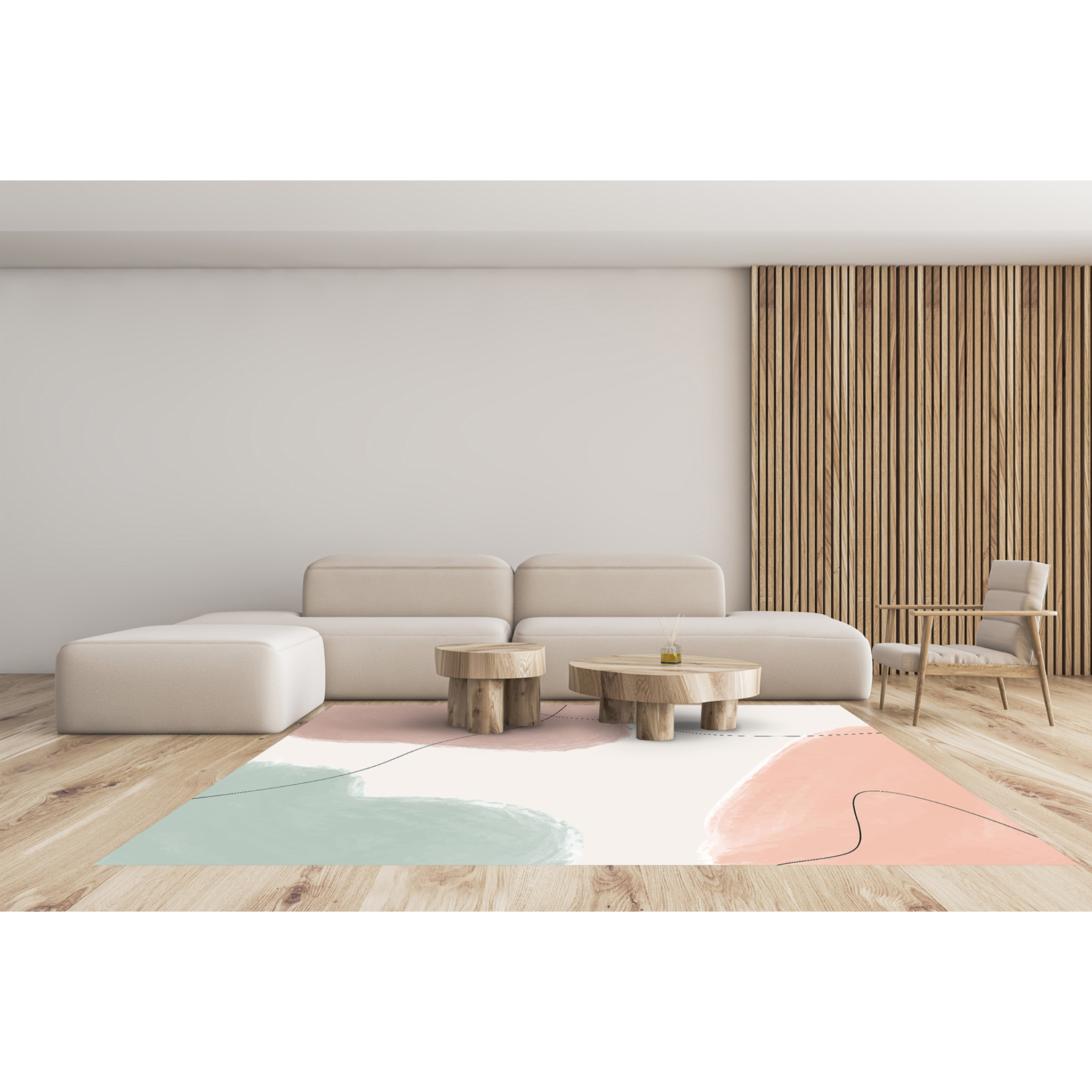 Alfombra de vinilo CERAMIKO, Zoa, diseño moderno 100x150 cm