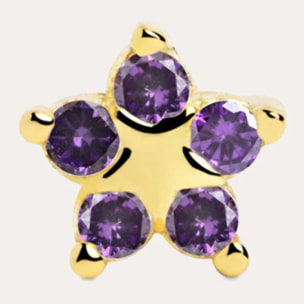 Pendiente Suelto Star Spark Lavande Plata Baño Oro