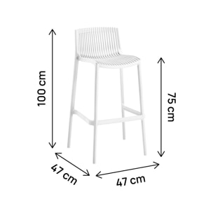 Lot de 2 chaises hautes empilables en plastique "Néora" - Blanc
