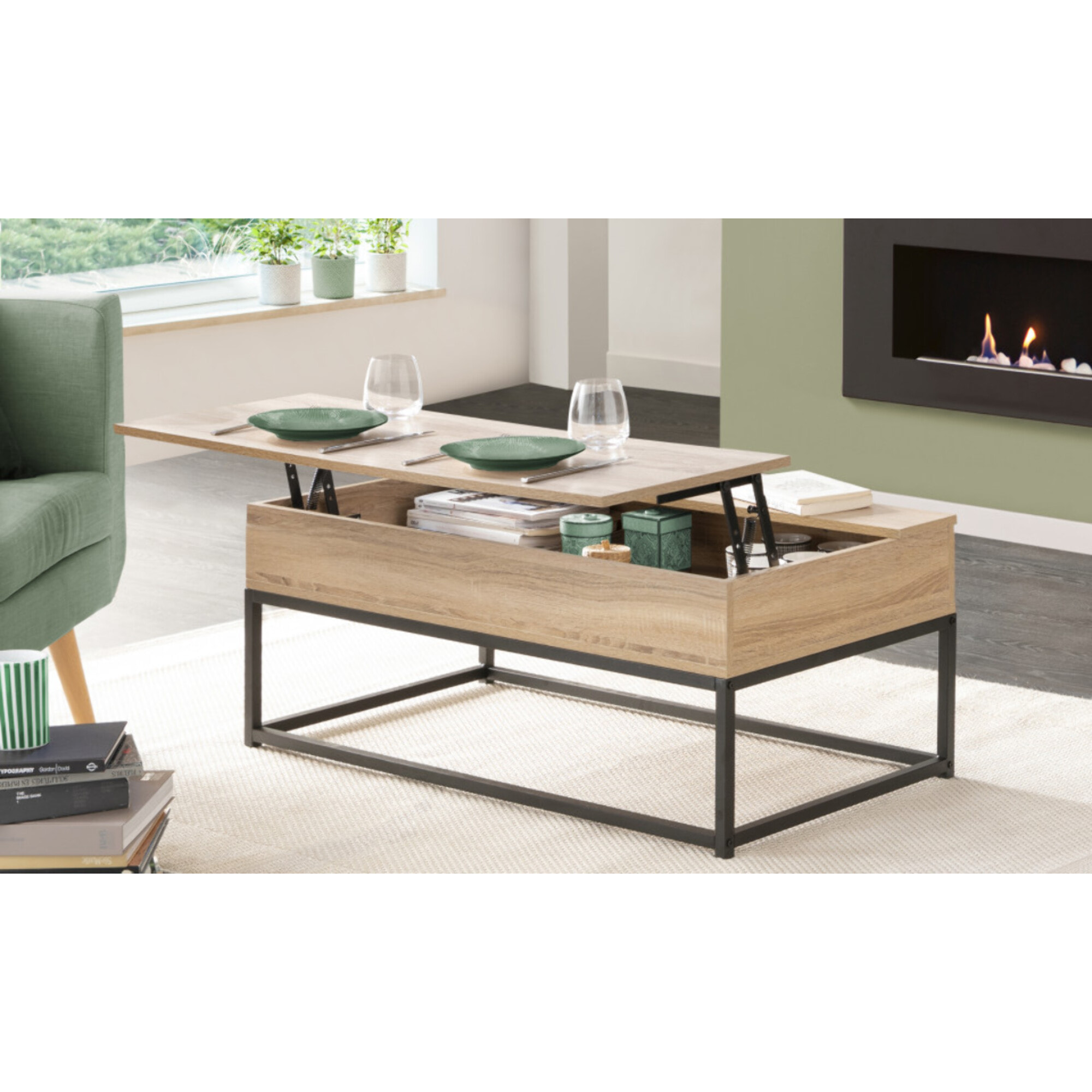 Table basse plateau relevable Memphis