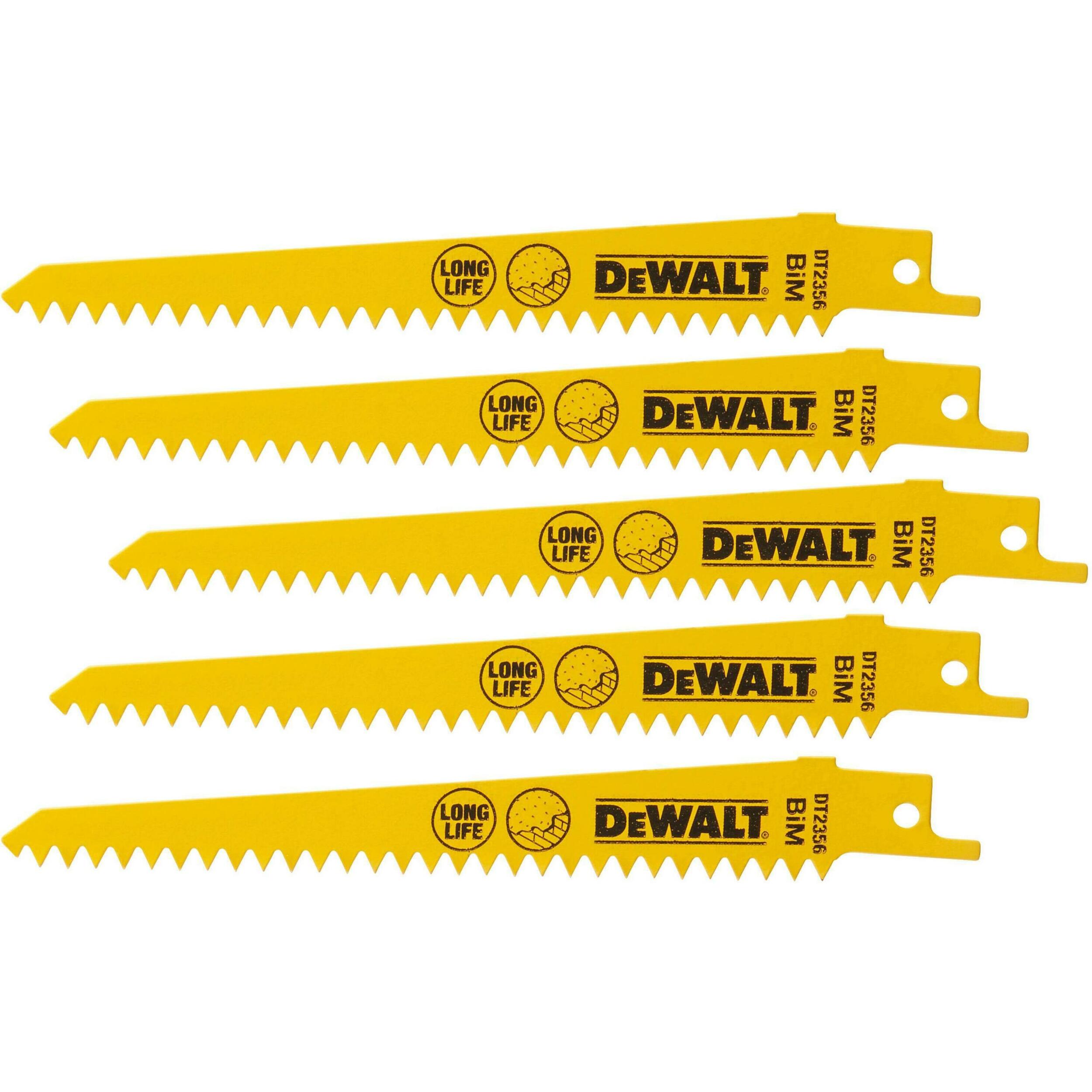 Lame de scie sabre BiM pour applications spéciales - 152 mm - 5 pièces - DEWALT - DT2356-QZ