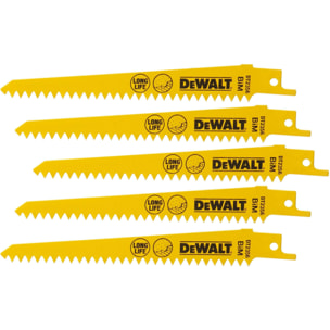 Lame de scie sabre BiM pour applications spéciales - 152 mm - 5 pièces - DEWALT - DT2356-QZ
