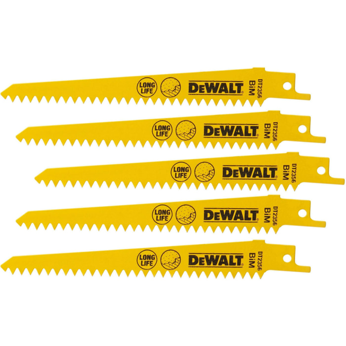 Lame de scie sabre BiM pour applications spéciales - 152 mm - 5 pièces - DEWALT - DT2356-QZ