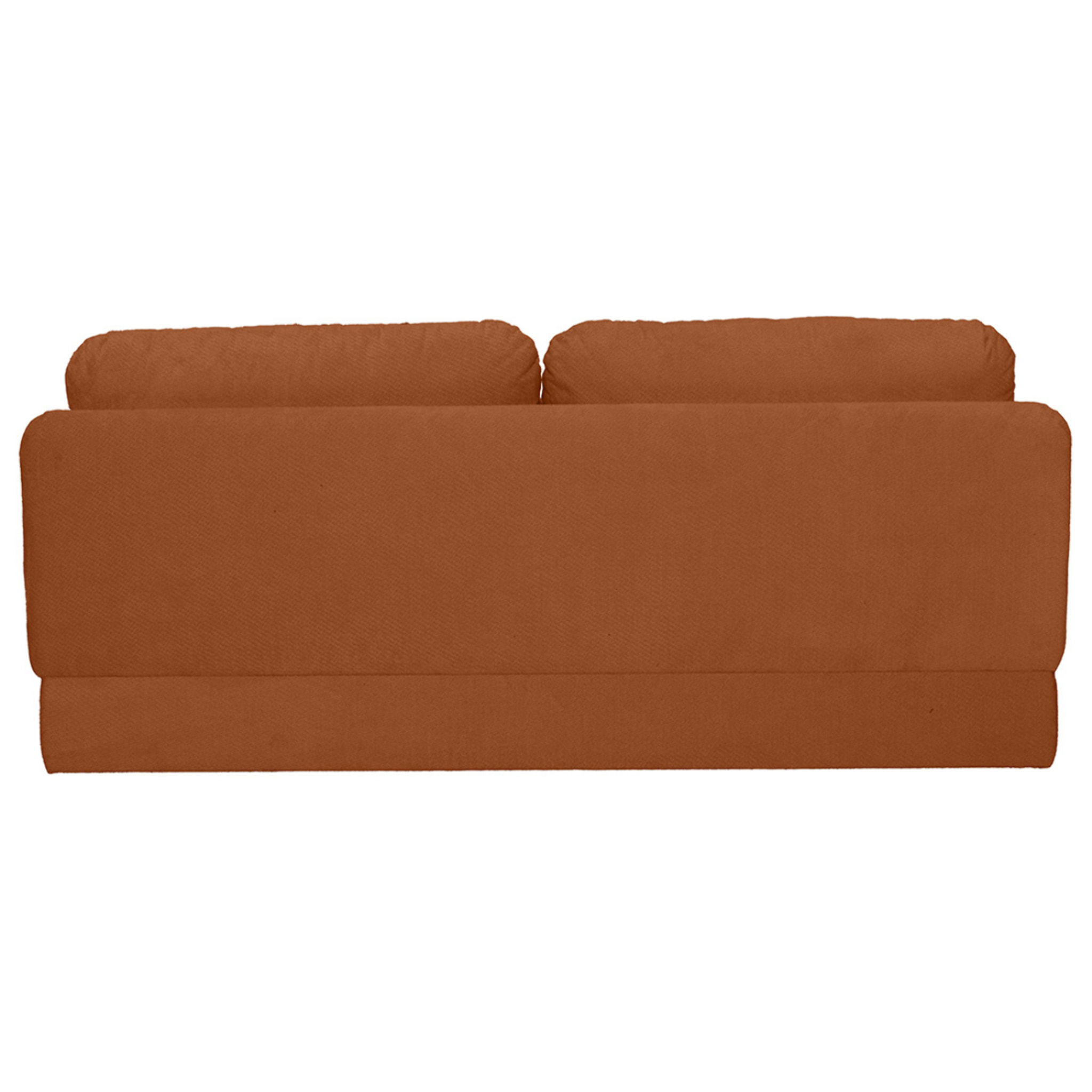 Ysal - canapé 3 places convertible déplimousse en velours texturé - Terracotta