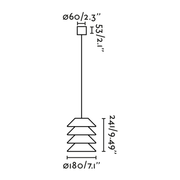 TOBA Suspension avec pavillon marron