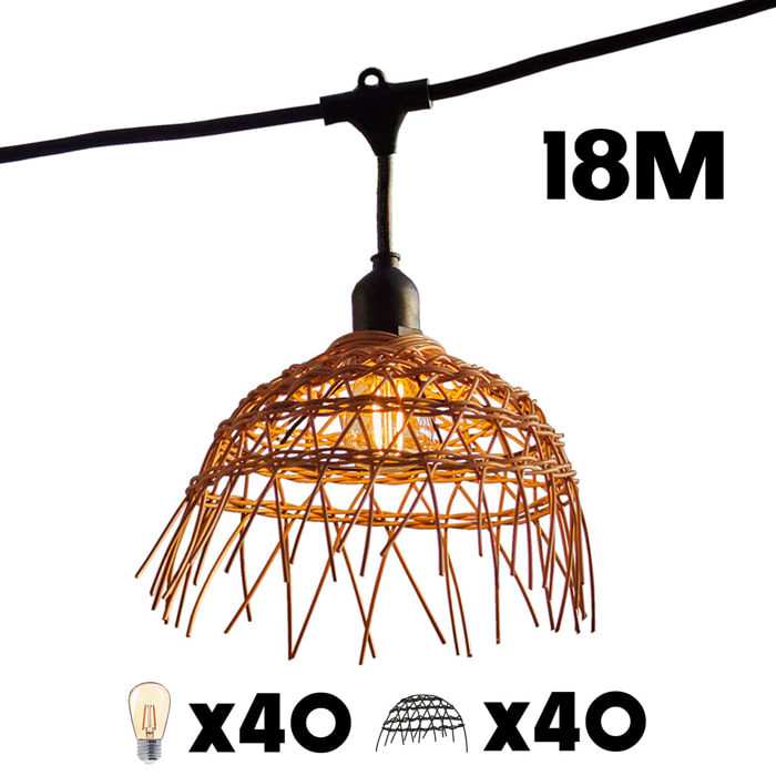 Lot de 4 guirlandes HAWAII LIGHT CONNECTABLE 6M
