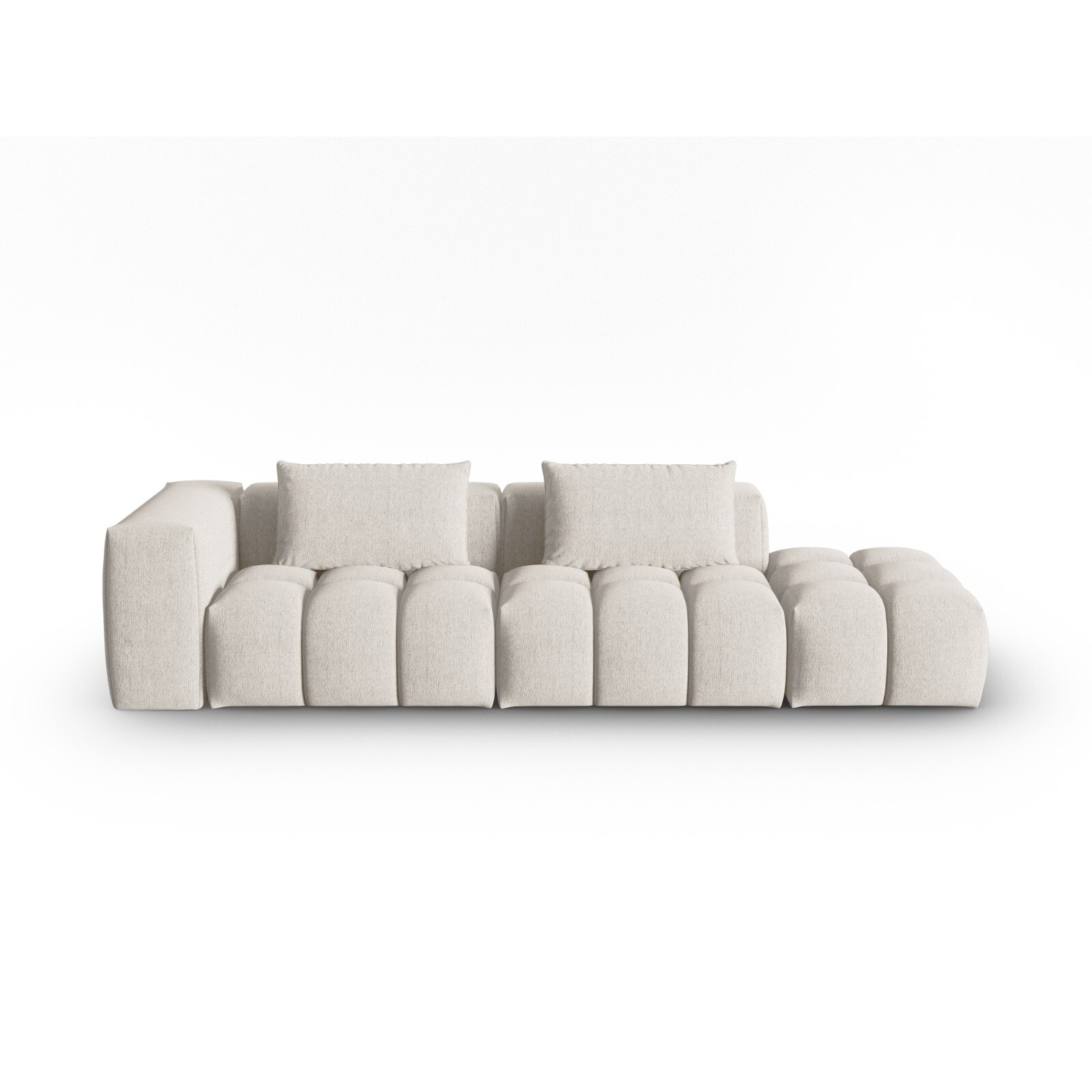 Canapé modulable droit "Lorella" 3 places en tissu structurel beige