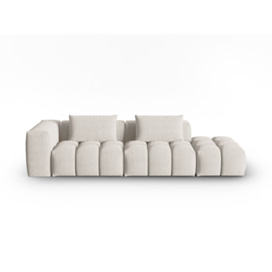 Canapé modulable droit "Lorella" 3 places en tissu structurel beige