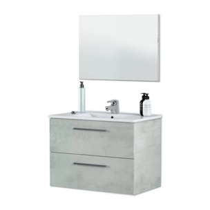 Mueble de baño Aruba 2 cajones + espejo Cemento